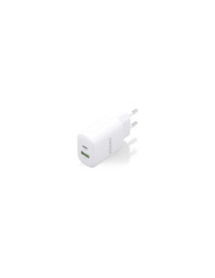 AISENS Cargador GaN 25W, 1xUSB-C PD3.0, 1xUSB-A QC3.0, Blanco