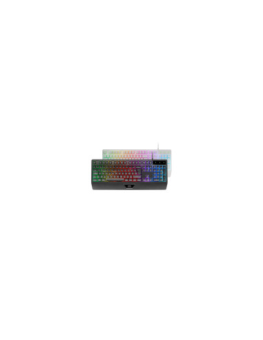 Mars Gaming MK124, Teclado Ergonómico H-Mech, Reposamuñecas