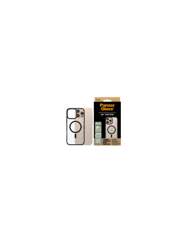 PanzerGlass ® HardCase Transparent w. Black MagSafe & Frame iPhone 16
