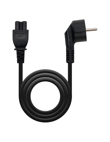 Nanocable Cable de Alimentación Trébol, CEE7 acodado/M-C5/H, Negro, 2