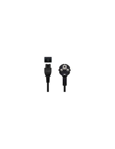 Nanocable Cable de Alimentación Trébol, CEE7 acodado/M-C5/H, Negro, 2