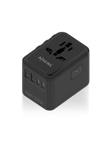AISENS Adaptador Enchufe Universal Para Viaje EU/USA/UK/AU Con
