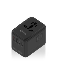 AISENS Adaptador Enchufe Universal Para Viaje EU/USA/UK/AU Con