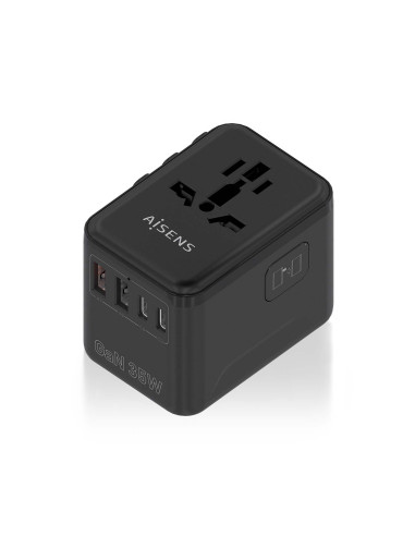 AISENS Adaptador Enchufe Universal Para Viaje EU/USA/UK/AU Con
