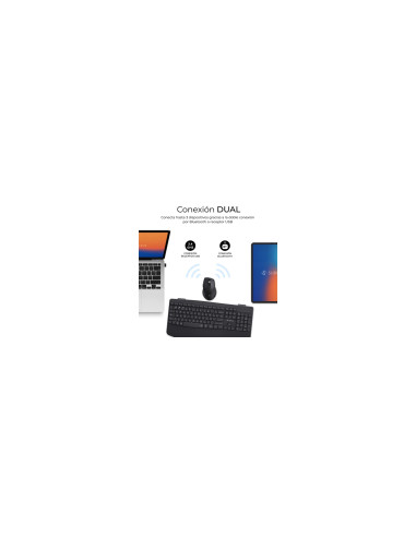 SUBBLIM Teclado con ratón COMBO DUAL OFFICE PROWAVE BLACK