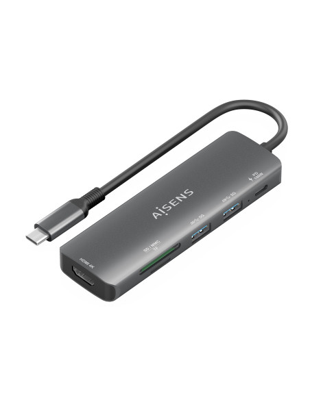 AISENS USB-C Dock 6 en 1, USB-C A, 1x HDMI, 2x USB-A, 1x USB-C PD