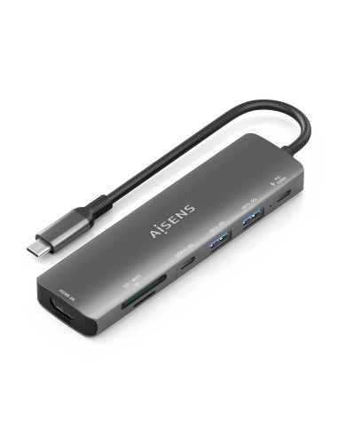 AISENS USB-C Dock 7 en 1, USB-C A, 1x HDMI, 2x USB-A, 1x USB-C, 1x