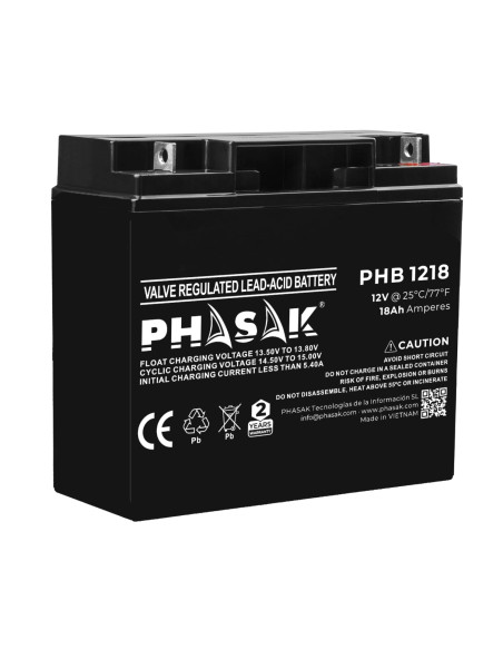 Phasak Batería 12V 18Ah – PHB 1218