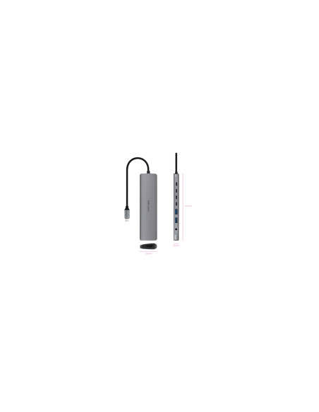 Nanocable Hub USB-C 8 en 1, Conversor USB-C 3.1 a 2xUSB-A 3.0 +