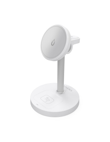 AISENS Cargador Inalambrico USB-C 3 en 1 De 15W Para Movil, Apple