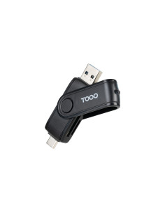 TooQ Lector de Tarjetas USB (USB-C 2.0 + USB A 3.0), SD/TF, Color