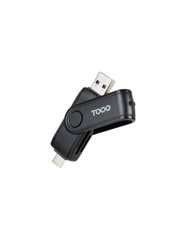 TooQ Lector de Tarjetas USB (USB-C 2.0 + USB A 3.0), SD/TF, Color