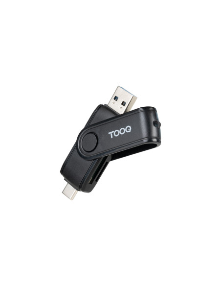 TooQ Lector de Tarjetas USB (USB-C 2.0 + USB A 3.0), SD/TF, Color