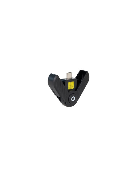 TooQ Lector Tarjetas Inteligentes, DNI Electrónico, USB-C, Negro