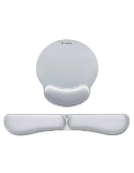 SUBBLIM Pack Ergo Memoryflex – Conjunto de alfombrilla para ratón y reposamuñecas para teclado Plata
