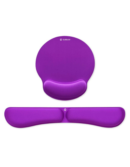 SUBBLIM Pack Ergo Memoryflex – Conjunto de alfombrilla para ratón y reposamuñecas para teclado Púrpura