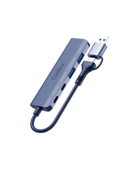 CoolBox HUB4 LITE USB-C/A 4 PUERTOS 2USB-C Y 2USB-A 3.2 GEN1 ALUMINIO