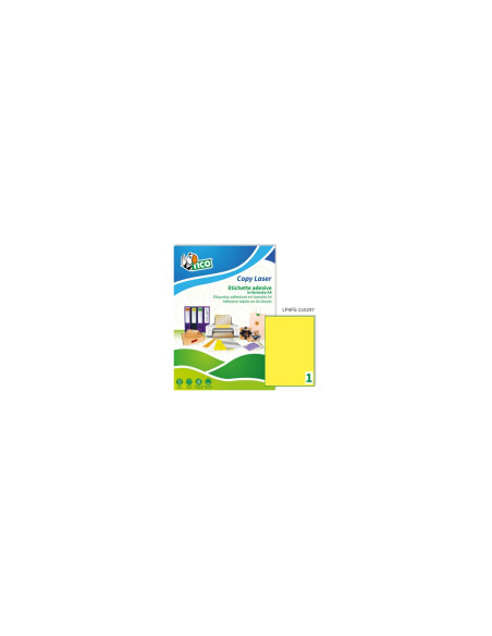 Tico LP4FG-210297 etiqueta autoadhesiva Rectángulo Permanente Amarillo 70 pieza(s)