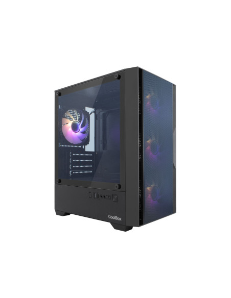 CoolBox Gaming caja MATX GM220 fusion negra mesh USB-C 3.2 gen1 sin