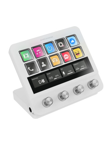 Mars Gaming MS-DPROW Blanco 10 botones