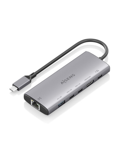 AISENS USB-C Dock 6 en 1, USB-C a 1xHDMI, 1xRJ45, 1xUSB-A 10G,