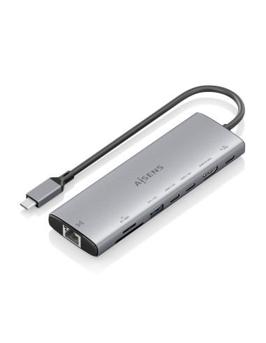 AISENS USB-C Dock 8 en 1, USB-C a 1xHDMI, 1xRJ45, 1xUSB-A 10G,