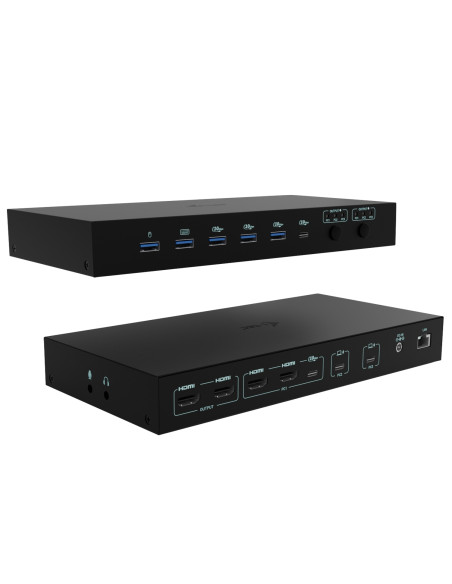 i-tec USB-C KVM Dock PRO for Three Hosts, Dual Video, with 2x Power