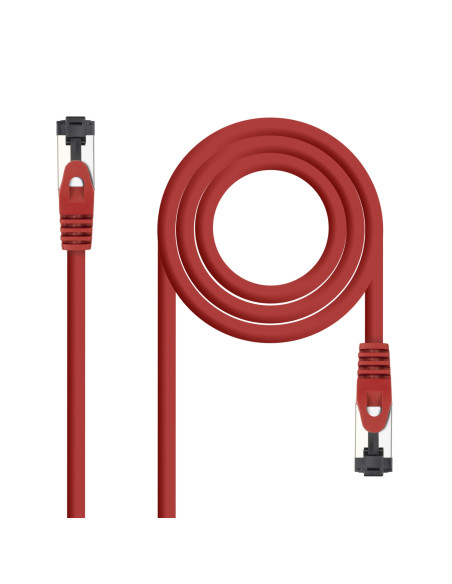 Nanocable Cable de Red Latiguillo Cat.8.1 2GHz LSZH SSTP AWG26, Rojo,