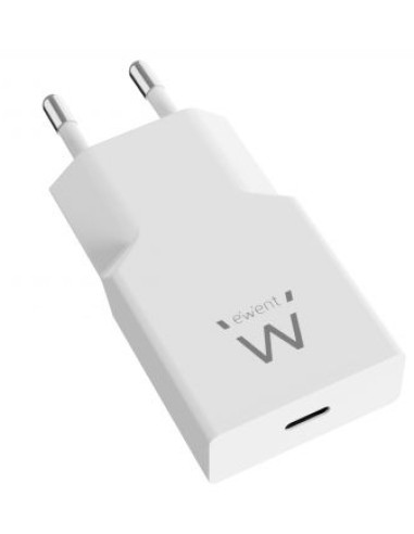 Ewent Cargador Rápido USB-C PD de 20W con Tecnología GaN y Diseño