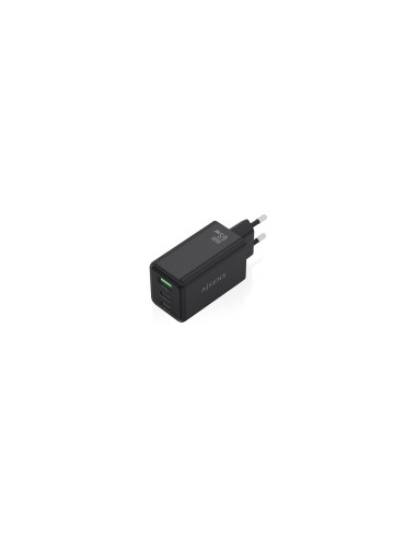 AISENS Cargador GaN 65W, 2xUSB-C PD3.0 QC4.0, 1xUSB-A QC3.0, Negro