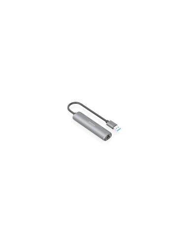 AISENS USB3.0 Dock USB-A A Ethernet Gigabit + Hub 3xUSB-A, Gris, 15cm