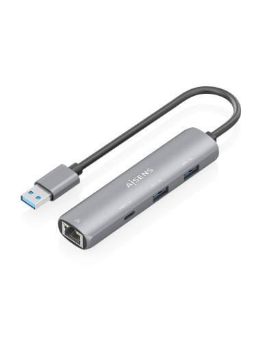 AISENS USB3.0 Dock USB-A A Ethernet Gigabit + Hub 1xUSB-C+2xUSB-A,