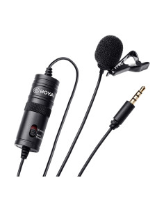 BOYA by-M1 3,5 mm Micrófono lavalier Negro para Smartphone y cámara Canon o Nikon
