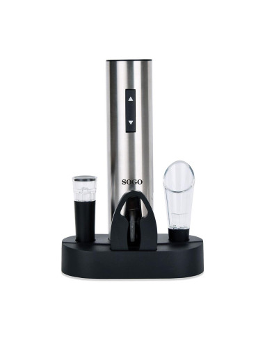 Sogo ACC-SS-17340 Abridor de Vino Eléctrico Recargable Con Accesorios