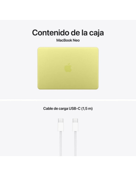 PORTATIL APPLE MACBOOK NEO A18 PRO/6-CORE CPU/8GB/SSD256GB/5-CORE GPU/13 CITRUS