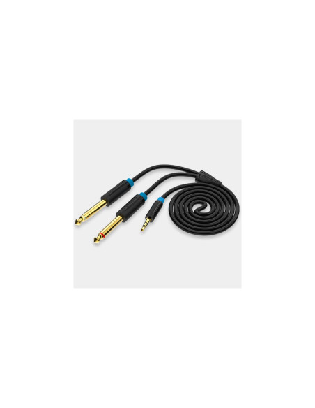 Vention Cable Estéreo BACBF/ Jack 3.5 Macho - 2x Jack 6.5 Macho/ 1m/ Negro