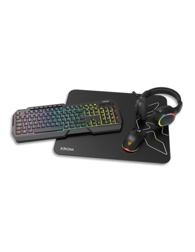 Krom Kenta 4 in 1 RGB Gaming Kit, Negro
