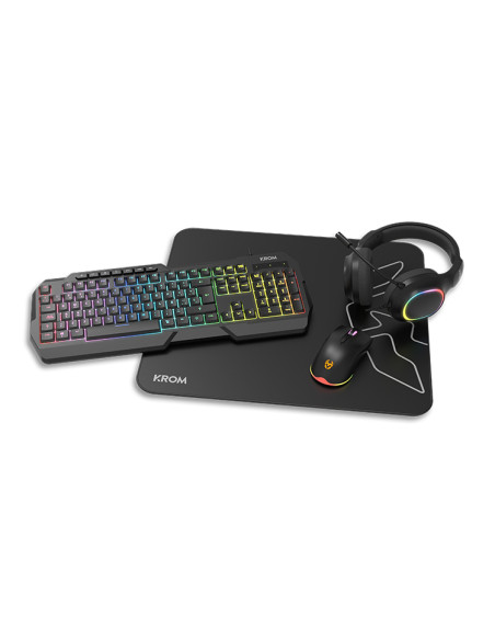 Krom Kenta 4 in 1 RGB Gaming Kit, Negro