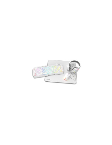 Krom Kenta 4 in 1 RGB Gaming Kit, Blanco