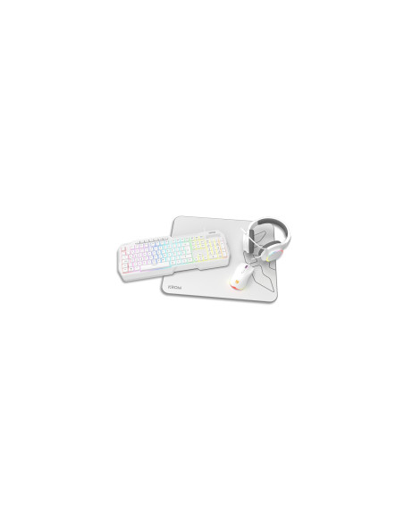 Krom Kenta 4 in 1 RGB Gaming Kit, Blanco