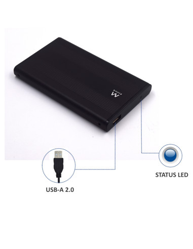 Ewent EW7041 caja para disco duro externo Negro 2.5" USB con