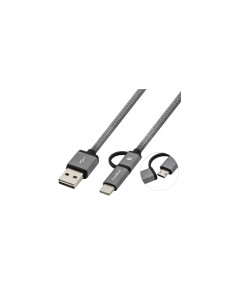 CoolBox COO-CAB-U2MC-GR cable USB USB 2.0 1 m USB A USB C/Micro-USB B