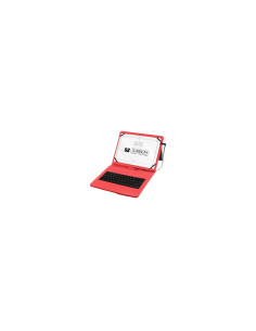 FUNDA TABLET SUBBLIM CON TECLADO KEYTAB PRO PARA TABLET DE 10.1P MICROUSB CON ADAPTADOR TIPO-C CIERRE SOLAPA MAGNETICA ROJO SUB- 2