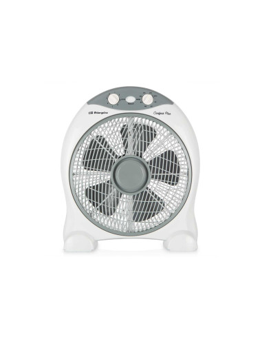 VENTILADOR DE SUELO ORBEGOZO BOX FAN BF 1030 45W ASPAS 30CM 3 VELOCIDADES SEGURIDAD ANTIVUELCO BLANCO 17426