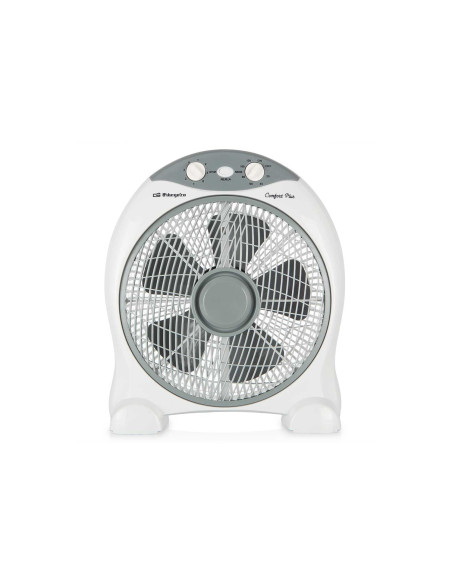 VENTILADOR DE SUELO ORBEGOZO BOX FAN BF 1030 45W ASPAS 30CM 3 VELOCIDADES SEGURIDAD ANTIVUELCO BLANCO 17426