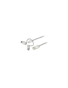 StarTech.com Cable Trenzado de 1m USB a Lightning USB-C y Micro USB -