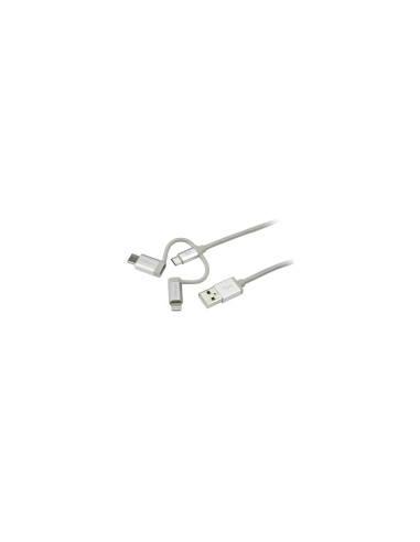 StarTech.com Cable Trenzado de 1m USB a Lightning USB-C y Micro USB -