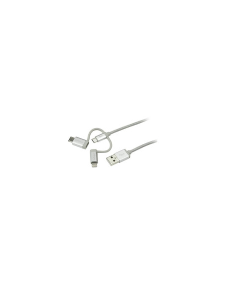 StarTech.com Cable Trenzado de 1m USB a Lightning USB-C y Micro USB -