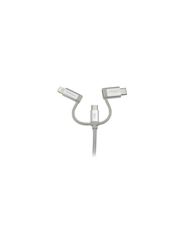 StarTech.com Cable Trenzado de 1m USB a Lightning USB-C y Micro USB -