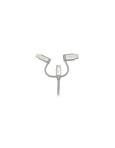 StarTech.com Cable Trenzado de 1m USB a Lightning USB-C y Micro USB -